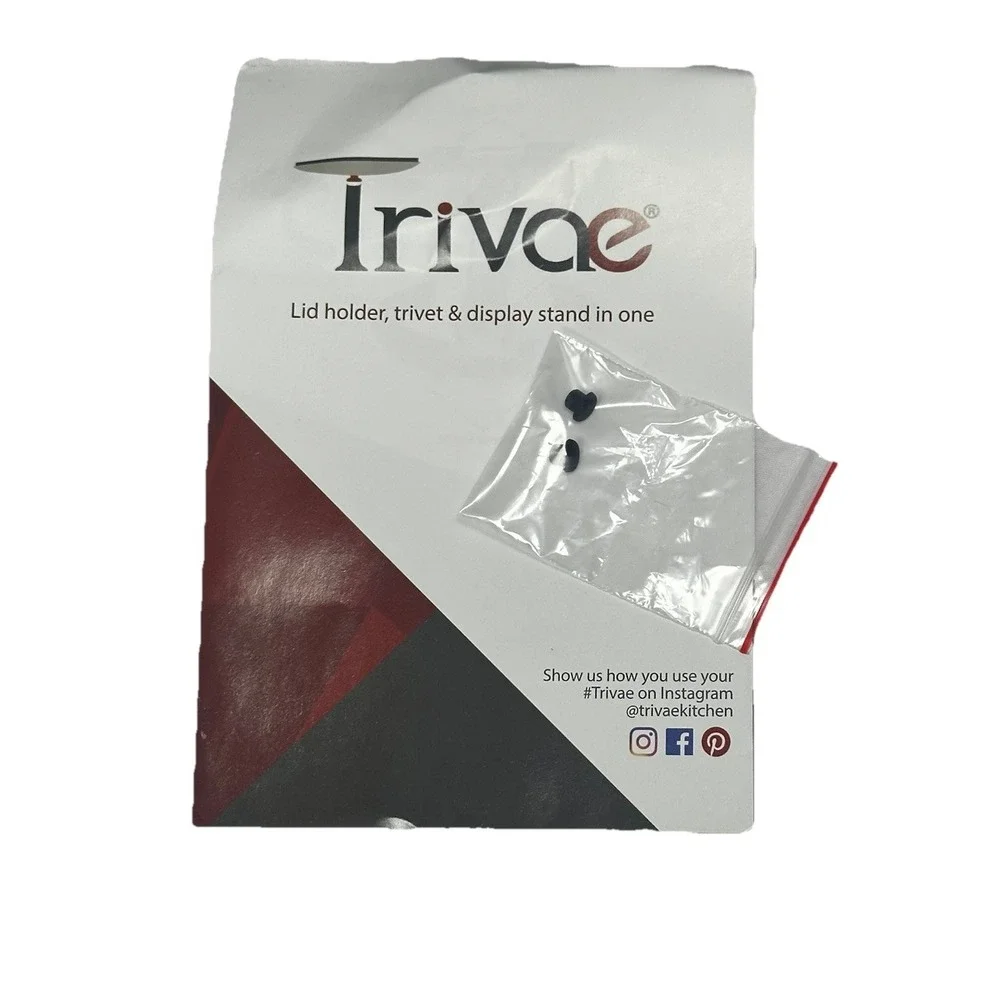 Trivae Multi-Use Lid Holder‎ Trivet and Display Stand Blue Silver Heat Resistant